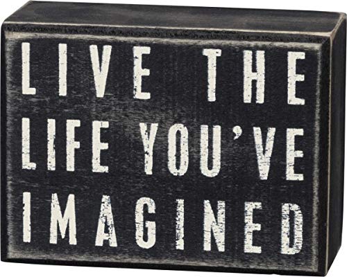 Primitives by Kathy 16342 Classic Box Sign, Live The Life