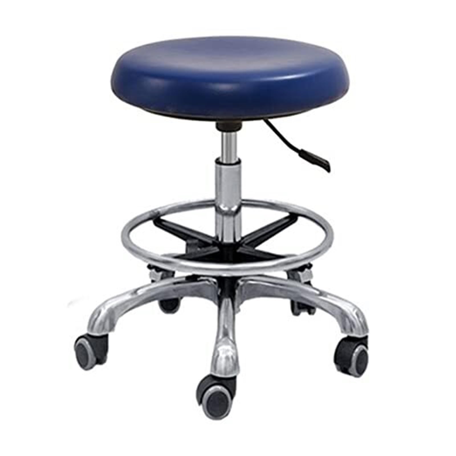 Taburete dental de rotación de 360°, silla médica de altura ajustable, diseño de sillín de piel sintética con reposabrazos para clínicas y salones