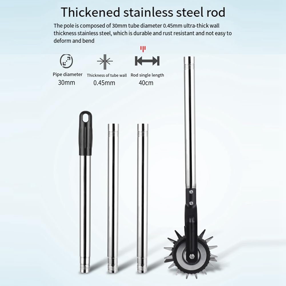 Herramienta de corte de bordes manual con rueda, cortadora de césped giratoria, tijeras de borde de césped para aceras de jardín (1,2 m)