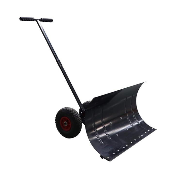 Buy Heavy Duty Rolling Snow Pusher/Shovelpivot Wheels Adjustable Handle