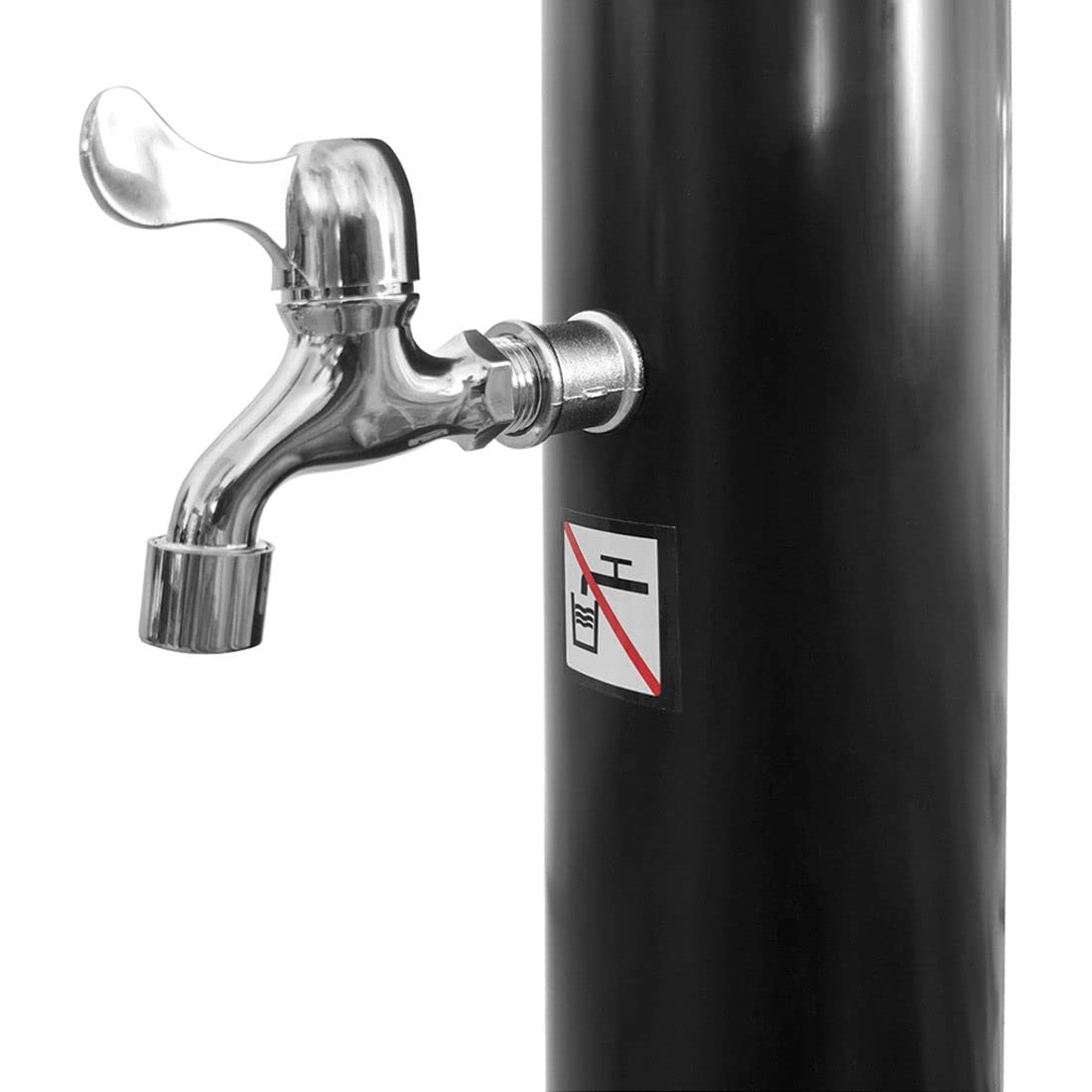 OUTLIV. Solardusche mit 38L Wassertank, Kalt-/Warmwasser, clevere und energieeffiziente Solardusche, Gartenschlauch-Anschluss, Ø11x210cm, Schwarz