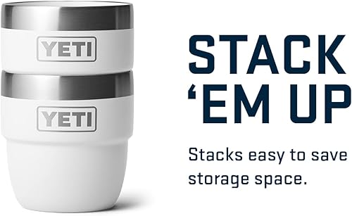 Miniatura 5 de YETI Rambler - Vaso apilable de acero inoxidable con aislamiento al vacío para café y expreso, 4 onzas, 2 unidades, color blanco