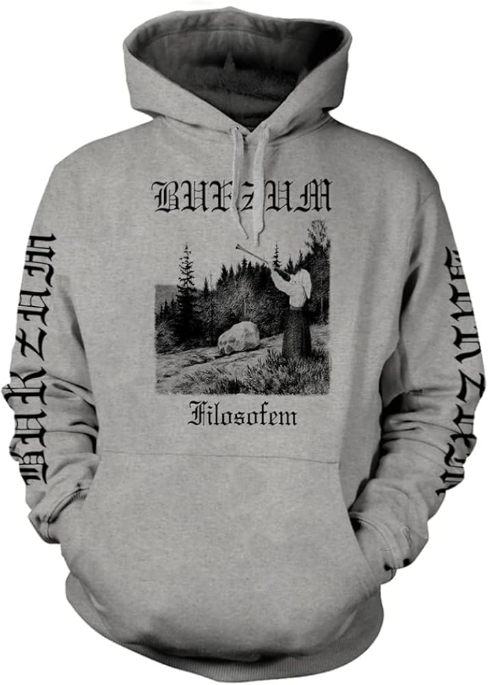 Echjcg Men's Color 16 Burzum Filosofem 3 2018 Hooded Sweatshirt Grey(Small)