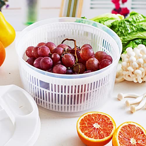 Foto von Newaner Salatschleuder mit Deckel, Salatschleudern mit Kurbelantrieb und 3L Liter Salatschüssel und Sieb, Küchenhelfer Salattrockner zum Waschen und Trocknen von Salat, Gemüse und Obst(22.5cm*15cm)