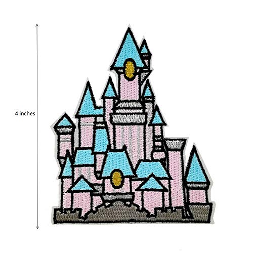Pink Blue Silver Princess Castle Embroidered Iron On Patch Sew On Applique #TOP1