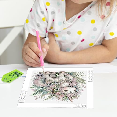 Image of AiYuanzsh Diamond Art Painting Kits for Adults, 5D Special Shape Diamond Art Kits for Beginners, Crystal Rhinestones Diamond Painting for Home Wall Decoration Gift 12x12 Inch Fantasy Animal Design