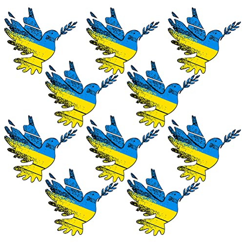 Nuryme Pegatina de bandera de Ucrania con paloma de la paz, paloma de la paz, decoración de la bandera de la paz, escudo para la luna trasera del coche, frigorífico, solidaridad Cover