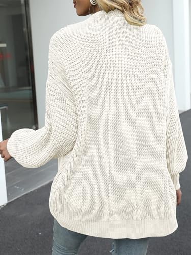 Image of MEROKEETY Long Sleeve Oversized Cardigan Sweaters for Women | Fall Winter Sweaters, Open Front, Chunky Knit, 2026 Casual Work Outerwear with Pockets