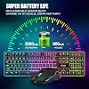 RedThunder K10 combo de teclado y mouse gamer inalámbrico, retroiluminación LED, batería recargable de 3800mAh, teclado con sensación mecánica anti-ghosting + mouse 7D 3200DPI para PC gamer (negro) 6