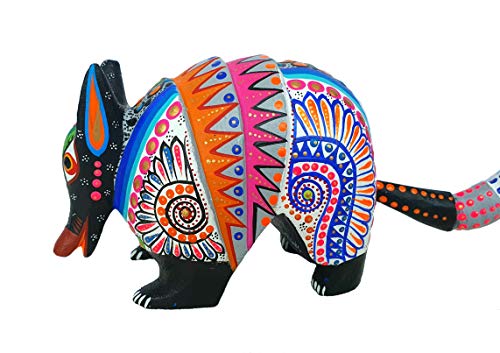 Alebrije de armadillo en madera tallada a mano miniatura 1