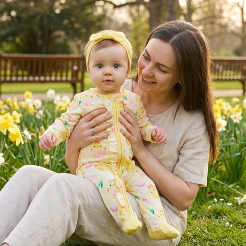 Image of Kuriozud Newborn Infant Unisex Baby Boy Girl Button Solid Romper Bodysuit One Piece Jumpsuit Outfits Clothes | Newborn Baby Girl Sleeper for Daily, Brithday, Halloween, Christmas, New Years, Valentines, St. Patrick's Day, Easter 0-9M