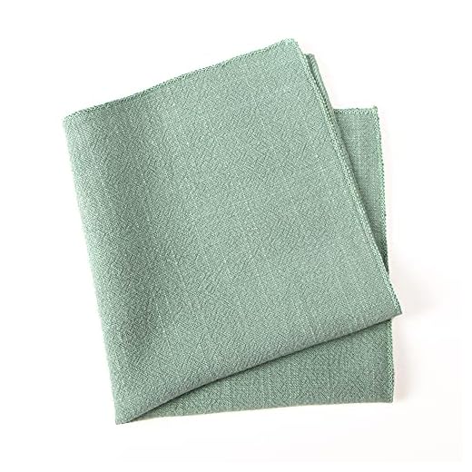 Spring Notion Linen Blend Pocket Squares for Men, Sage