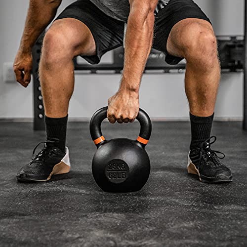 Tru Grit Fitness – Cast Iron Kettlebells – 20lb – Easy Grip Handle – Powder Coated - Home Gym or Office Strength Training Equipment