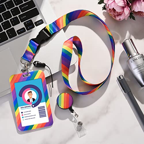 Bghse Teacher Lanyards For Id Badges Card And Keys-Fashionable Id Card Holders With Retractable Lanyards-Soft Fiber,Wallet-Cute Neck Lanyard For Women,Teens,Nurse,Teacher,Coach(Rainbow) (Bghse-08) #TOP5