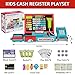 HYES Kids Cash Register Toy Playset with Real Calculator, Toddler Pretend Play Store incl Scanner/Credit Card/Play Money/Conveyor/Food Toys, Learning Toys Gifts for Boys Ages 4-8 8-12, Red