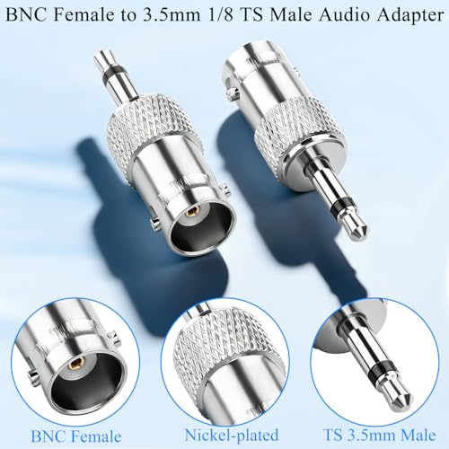 Adaptador de Audio BNC Hembra a TS 3.5mm Mono 2 Pzs miniatura 3