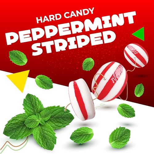 Image of Peppermint Drops Hard Candy | 1 Pound Bag - Approx. 75 Count | Individually Wrapped Candy | Old Fashioned Refreshing Mints for Office | Hospitality Treats