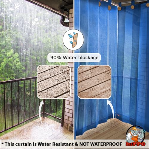 Image of HIPPO 180 GSM HDPE Outdoor Loop Curtain for Balcony & Patio Sun Blocking, UV Protection & Light-Filtering Curtains(Electric-Blue- 3FTX9FT) Pack of 2