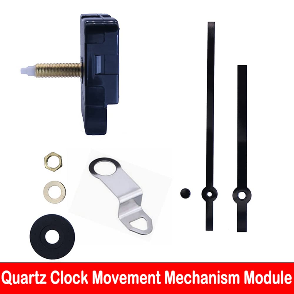 Lot de 4 mouvements d'horloge à quartz silencieux, mécanisme d'horloge à tige longue et courte avec aiguilles alimentées par piles, pièces de rechange pour moteur