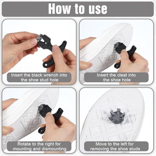 Ouligay 21 PCS Golf Spikes Set Includes 20 PCS Golf Spikes Replacement 1 Black Cleats Spanner Golf Shoe Spike Metal Thread Screw 6 Mm Dia Cleats Spike for Lawn Cricket Shoe Player Lover