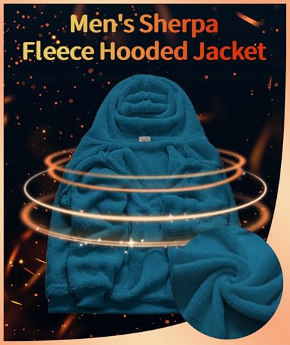 Mens Fleece Hoodies Zip Up Warm Thick Winter Jacket - image 4