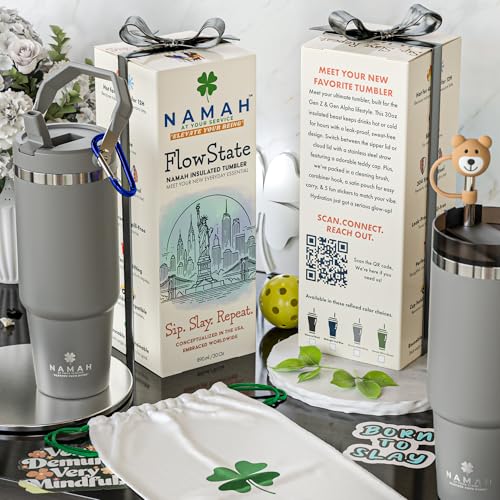 Image of Namah 890 ML Insulated Tumbler with Straw, Lid and Top Handle 890 ml & Leak Proof Stainless Steel Vacuum Sipper Bottle Hot & Cold Water Tumbler for Office Gym Travel Car Cup Holder Friendly