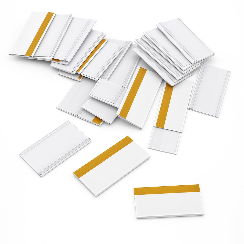 Porte-étiquettes Autocollants (30 mm x 70 mm), 100 Pièces de Porte-prix Individuels Autocollants 70 mm, Affiches de prix Transparentes, Étiquettes de prix, Étiquettes Autocollantes Transparentes