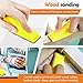 100 PCS Rectangle Micro Sander Kit 3.5” x 1” with Handle Sander Tool Detail Sand Paper 10 Grits Sanding Strip 60 to 2000 Grit Sandpaper Strips Sticky for Wood Metal Craft Tight Narrow Space (Combo 2)