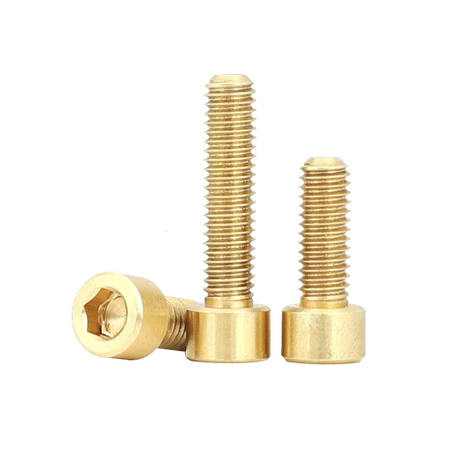 WUUKEPSG M3-M8 Brass Hex Bolts Hexagon Socket Cap Head Screws/M6 (5Pcs)/20Mm