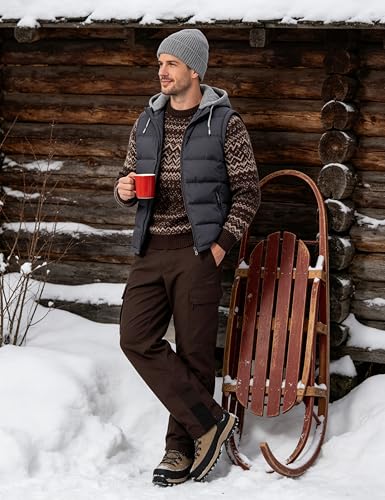 Image of ZSHOW Men's Puffer Vest Removable Hooded Vest Outdoor Winter Vest