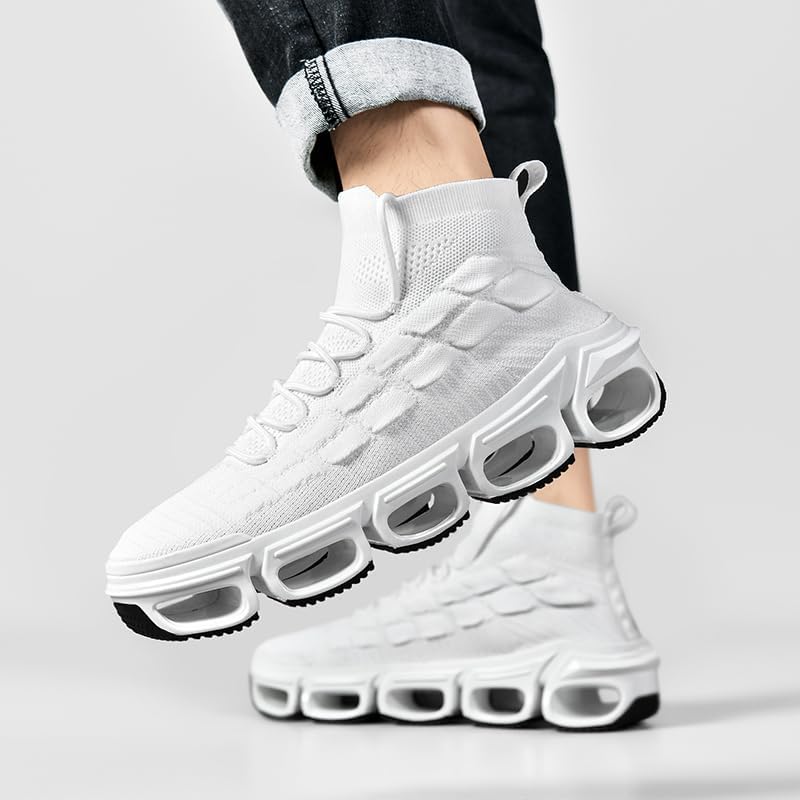 LZDZN Mens Boots For Men Chelsea Shoes High Top Sneakers Men's Brown White Black Size Man Shoe Casual Fashion Sneaker - Image 5