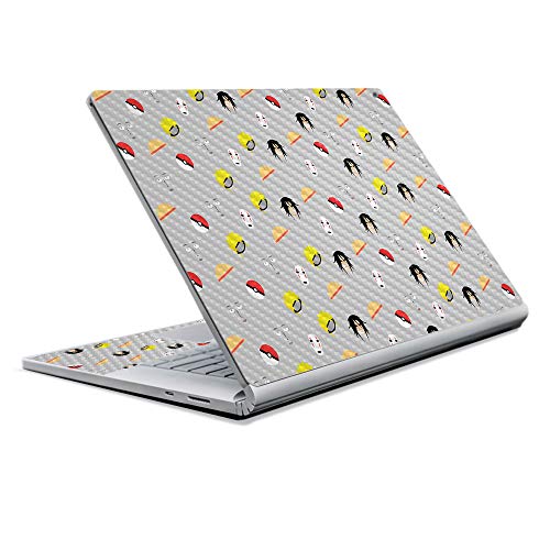 Image of MightySkins Carbon Fiber Skin for Microsoft Surface Book 2 13 inch (2017) - Anytime Fan,Protective, Durable Textured Carbon Fiber Finish,Easy to Apply, Remove, and Change Styles,