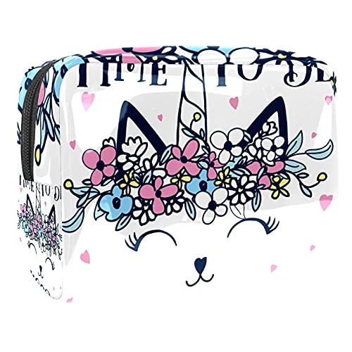 Trousse de toilette femme licorne bleue maquillage imperméable 18.5cm