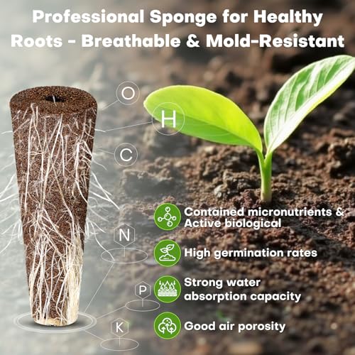 Image of Ahopegarden 120 Pcs Seed Pod Kit for Aerogarden, Highly Breathable Hydroponics Replacement Pods Compatible with Most Indoor Hydroponic Systems,120 Grow Sponges & 120 Pod Labels