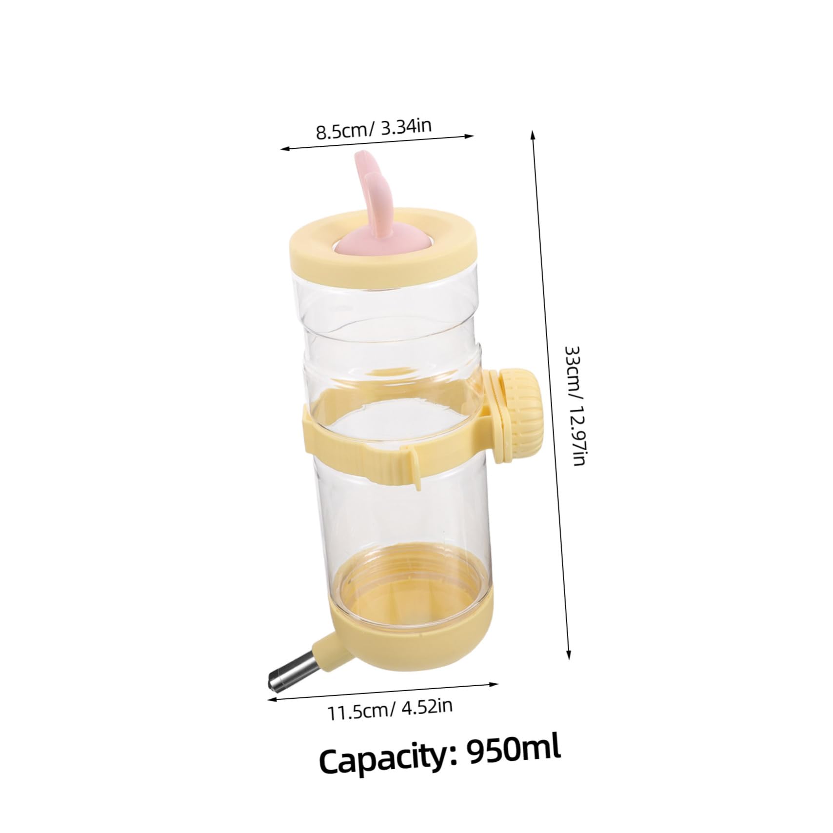 COLLBATH Hanging Water Dispenser for Dogs Cats 950ml Capacity No Leak Pet Water Bottle for Cage Easy to Clean Install