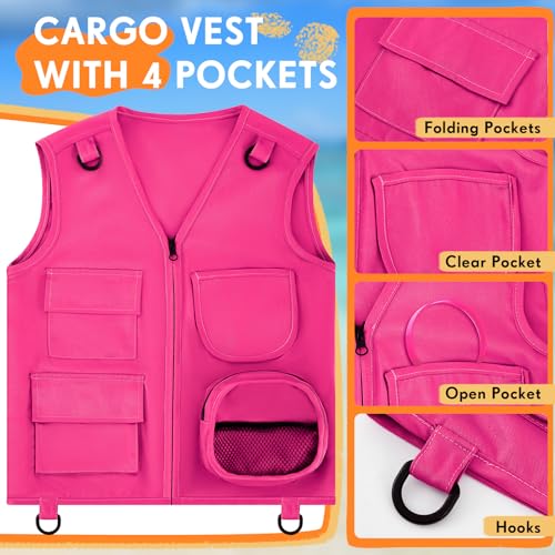 Image of Ramede Kids Safari Explorer Vest and Hat Explorer Costume for Fishing Adventure Camping Boy Girls Cosplay