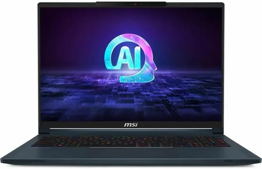 MSI Stealth 16 AI Studio Laptop 16″ 240Hz WQXGA IPS Display Intel 16-Core Ultra 9 185H 64GB DDR5 2TB SSD NVIDIA GeForce RTX 4070 Thunderbolt 4 WiFi 7 Per-Key RGB Backlit KB FPR IR Camera Win11 Home