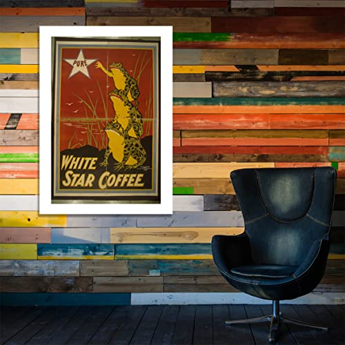 Poster Café Grenouilles White Star Déco Murale Rétro Cuisine XL - 6