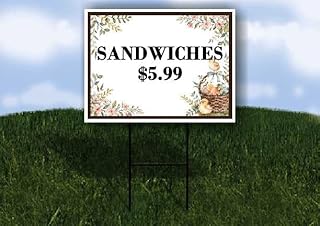 Sandwiches $5.99 Easter Spring Vintage Chicks Eggs Basket Brown Single Sided 18x24 in. Yard Road Sign w/Stand