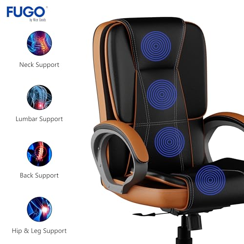 Image of FUGO FG12 Ergonomic Office Chair | Adjustable Height Swivel Chair with 360 Rotation | Comfortable Seating for Home Office & Study | Computer Desk Chair with 3-Year Warranty