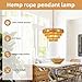 Monikessy 6 Lights Boho Rattan Pendant Light 19.7” Large Farmhouse Chandelier with 3-Tier Wicker Shade Bohemian Gold Ceiling Hanging Light for Dining Room Living Room Kitchen