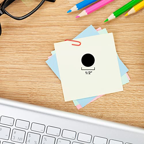 Chromalabel 0.50 Inch Round Label Permanent Color Code Dot Stickers, 1000 Labels Per Dispenser Box, Black #TOP1