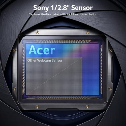 Image of Acer A640 4K Webcam for PC with Sony Sensor PDAF Autofocus AI Noise Canceling Mic 2K 1080P /60fps USB A to C Adapter Computer Camera for Gaming Streaming Meetings Switch 2 Camera Teams Zoom Facetime