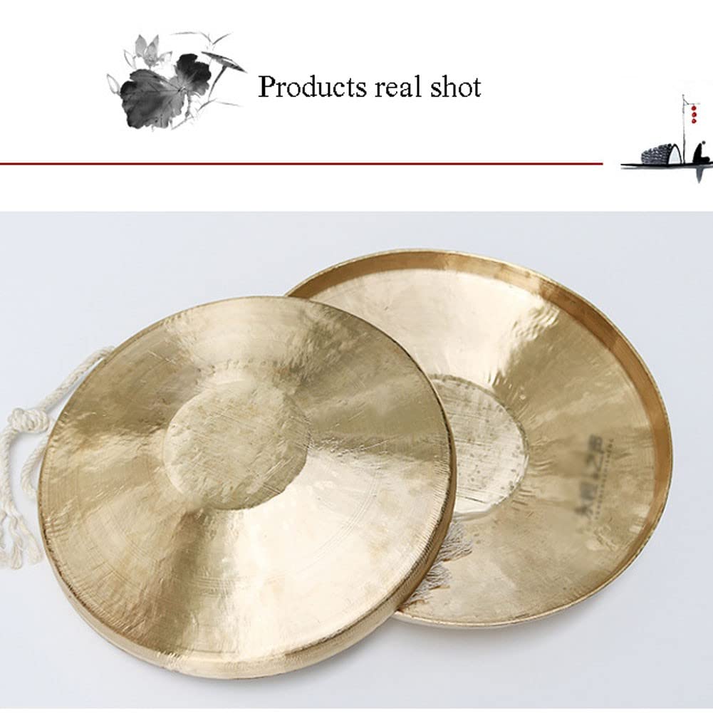 Mosiężny gong Feng Shui, Chiński mosiężny gong dęty z młotkiem 28-30 cm(30cm)