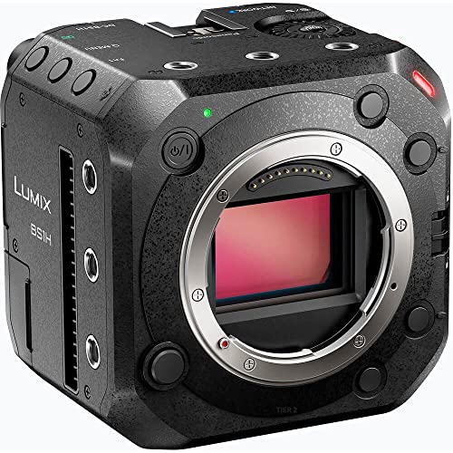 Panasonic LUMIX BS1H Caméra de cinéma Full Frame Box Style Boîtier Compact avec 6K 24p/5.9K 30P 10-bit Enregistrement vidéo illimité et contrôle Multicam Noir