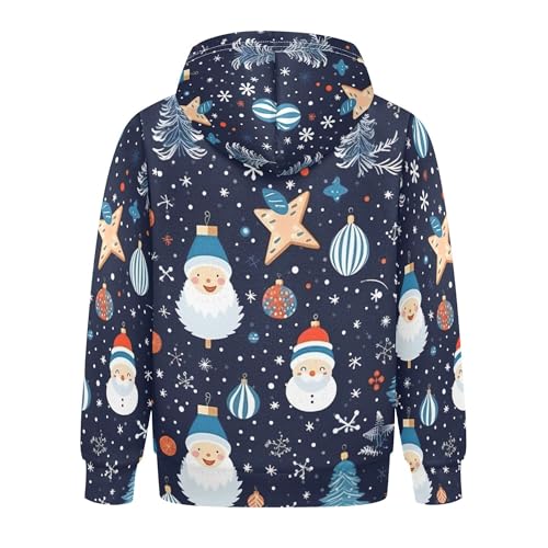 Kids Hoodies Sweaters Christmas Xmas Santa Claus Hooded Sweatshirts with Big Pockets for Boys Girls B04003622