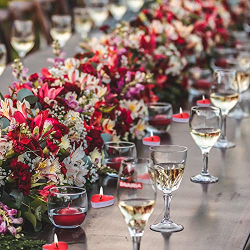 50 Pack Heart Shaped Unscented Tea Lights Candles – Smokeless Tealight Candles - Decorations For Wedding, Party, Votives, Oil Burners And Christma (Red) #TOP3