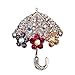 Produktbild Drawihi 1pcs Legierung Strass Regenschirm Brosche Damen Mädchen Brosche Sicherheitsnadel Modeschmuck, 3.2*2.6cm