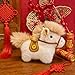 Streamzio Year of the Horse Keychain - Lucky Plush Mascot Pendant, Cute Zodiac Bag Charm for Bag, Purse & Backpack (D)