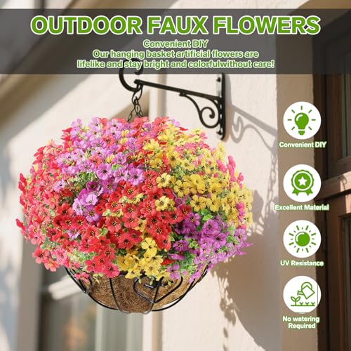 50% Off Artificial Outdoor Flowers - 13 Pack Multi-Colour